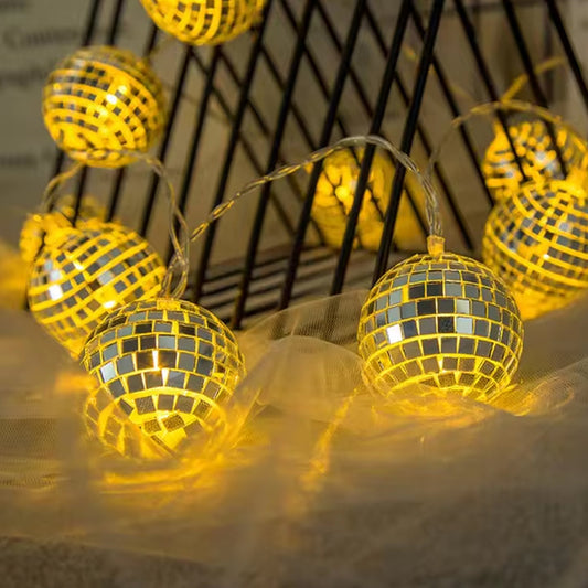 Mirror Disco Ball String Lights