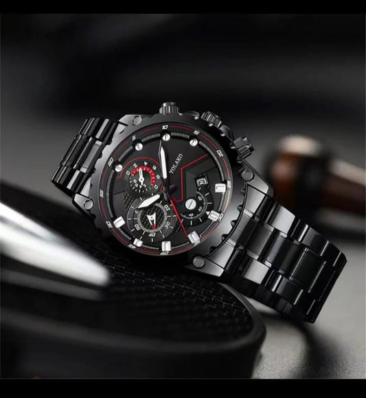 Fashion Business Large Dial Calendar Watch Black