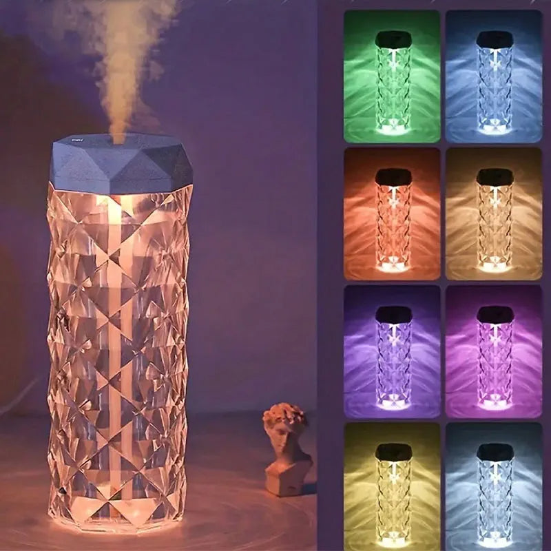 7 Colours USB Crystal Touch Lamp with Humidifier